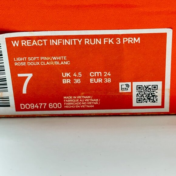 Women's Nike React Infinity Run FK 3 PRM DO9477-600 Size 7 - Picture 12 of 12